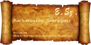 Bartakovics Szergiusz névjegykártya